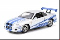 Fast & Furious - 2002 Nissan Skyline GTR R34 Silver Hollywood Ride (Model Car)