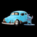 Lilo And Stitch - VW Beetle (Blue) 1:32 Scale With Stitch MetalFig (Model Car)